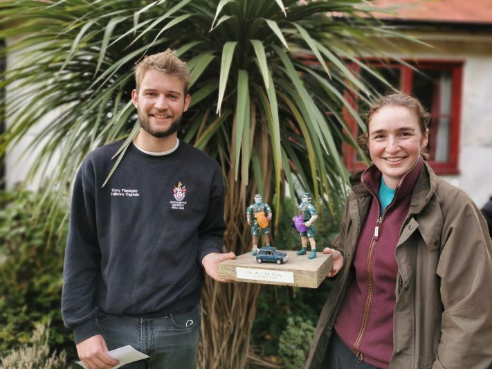 Corey Flanagan and Sophie Wentges with the Young Rifleperson's Trophy